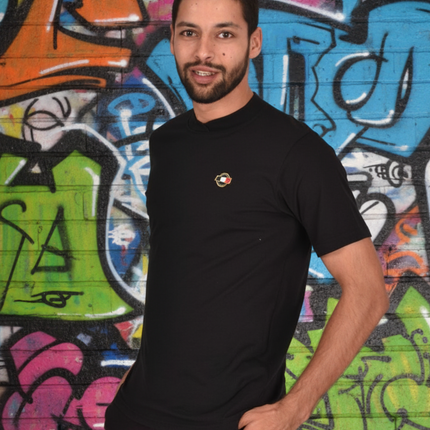 Cross Over Collar T Short Sleeve - Black