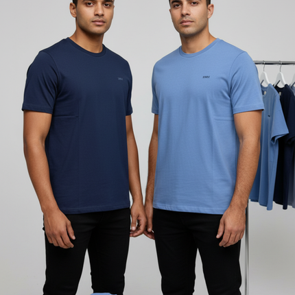 Essential 2 Pack Tee - Navy & Moonlight