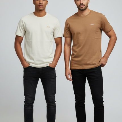Essential 2 Pack Tee - Biscuit & Cream