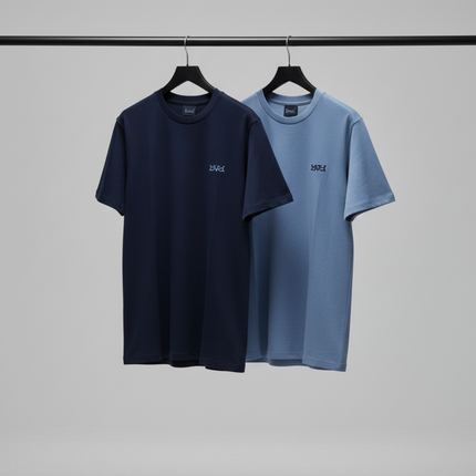 Essential 2 Pack Tee - Navy & Moonlight