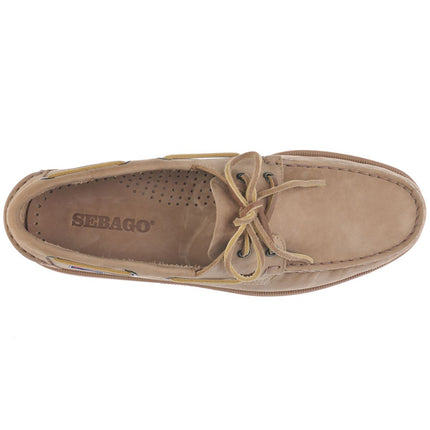 SEBAGO DOCKSIDE PORLAND NUBUCK - BROWN TAUPE