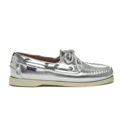 SEBAGO DOCKSIDES PORTLAND MET WMN - SILVER