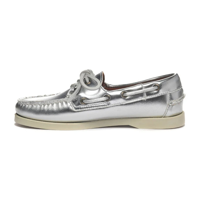 SEBAGO DOCKSIDES PORTLAND MET WMN - SILVER