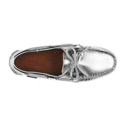 SEBAGO DOCKSIDES PORTLAND MET WMN - SILVER