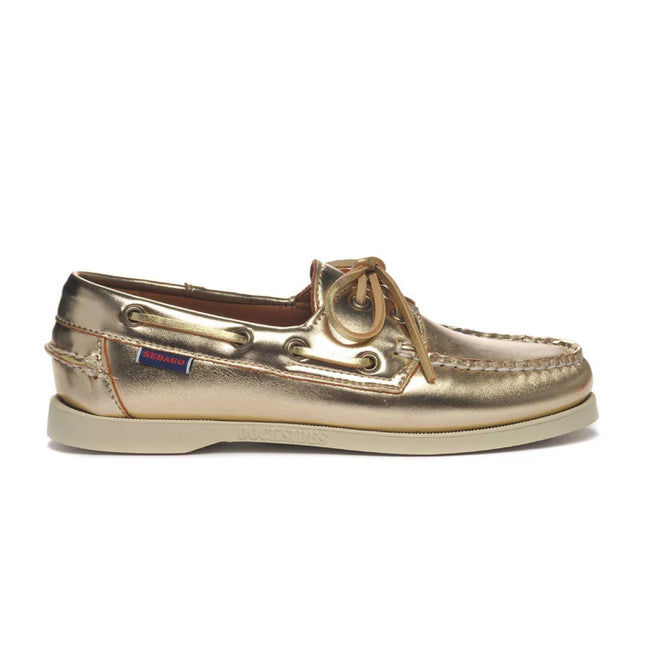 SEBAGO DOCKSIDES PORTLAND MET WMN - GOLD