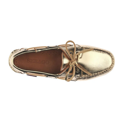 SEBAGO DOCKSIDES PORTLAND MET WMN - GOLD