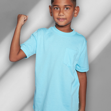 Classic Kids Pocket T Short Sleeve - Aqua