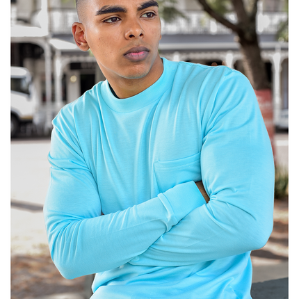 Classic Pocket T Long Sleeve - Aqua