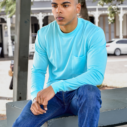 Classic Pocket T Long Sleeve - Aqua