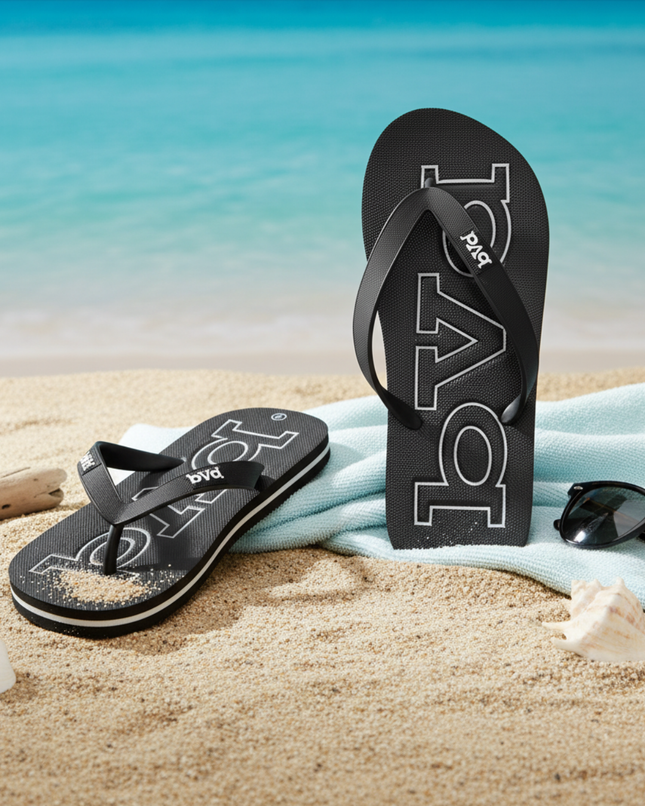 Embossed Flip Flop - Black