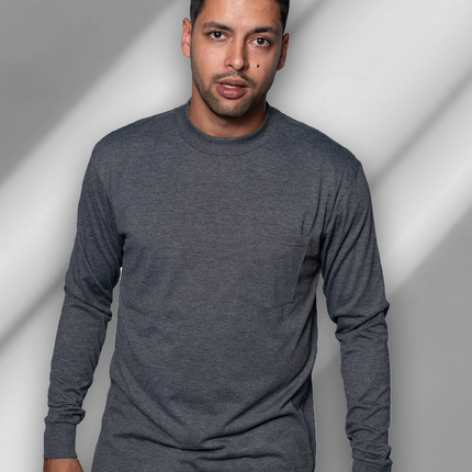 Classic Pocket T Long Sleeve - Charcoal Melange