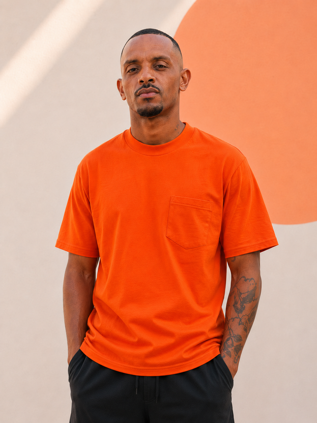 Classic Pocket T Short Sleeve - Fire Orange