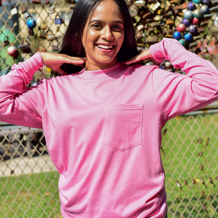 Classic Pocket T Long Sleeve - Flamingo