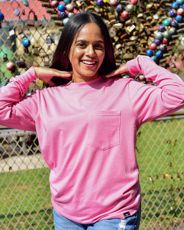 Classic Pocket T Long Sleeve - Flamingo