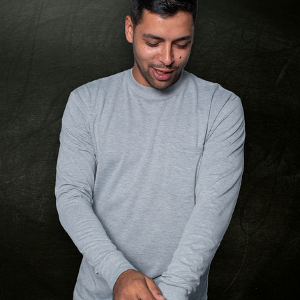 Classic Pocket T Long Sleeve - Grey Melange