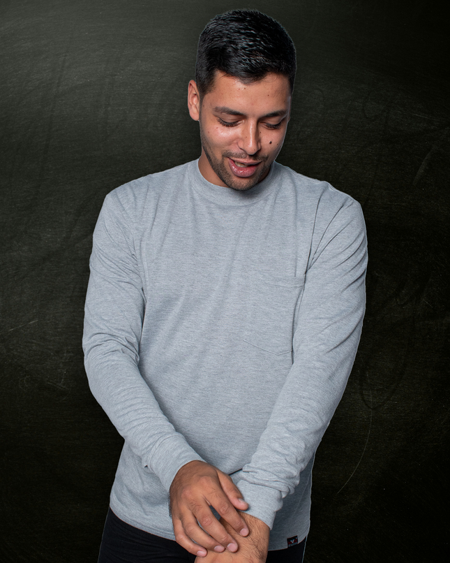 Classic Pocket T Long Sleeve - Grey Melange