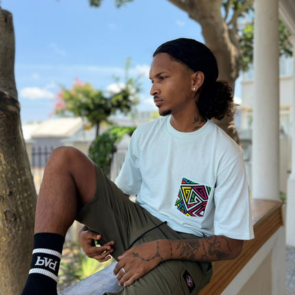 Designer Print Pocket T Short Sleeve - Ice