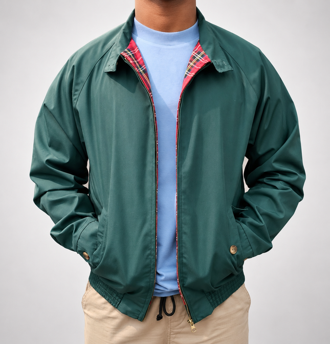 LONDON FOG HARRINGTON JACKET - RACING GREEN