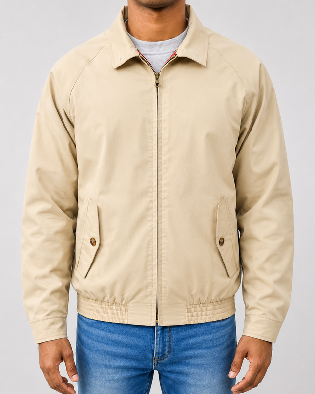 LONDON FOG HARRINGTON JACKET - STONE