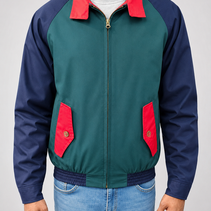 LONDON FOG HARRINGTON JACKET - COLOUR BLOCK