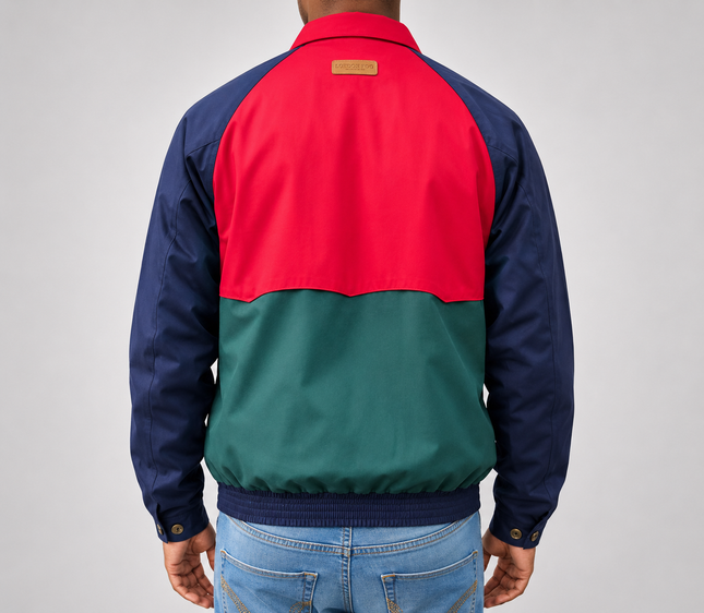 LONDON FOG HARRINGTON JACKET - COLOUR BLOCK
