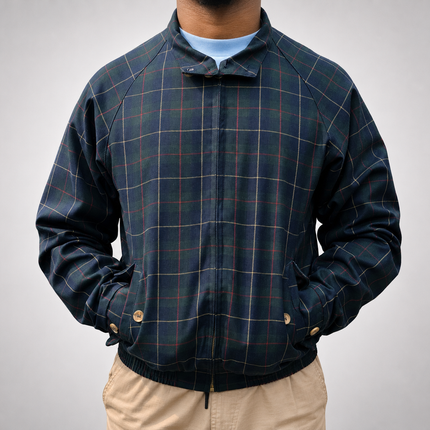 LONDON FOG HARRINGTON CHECK JACKET - FOREST