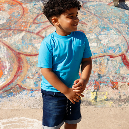 Classic Kids Pocket T Short Sleeve - Lagoon