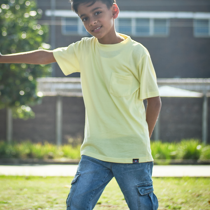 Classic Kids Pocket T Short Sleeve - Lemon