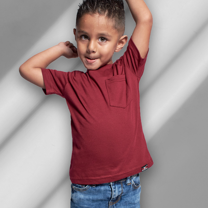 Classic Kids Pocket T Short Sleeve - Maroon