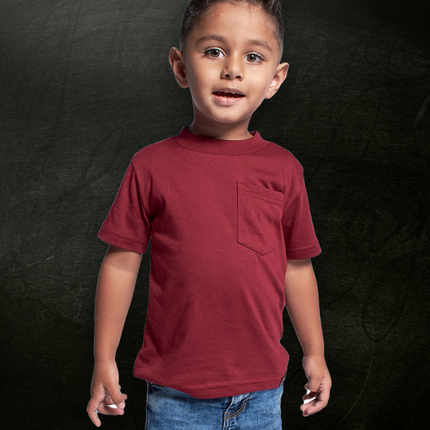 Classic Kids Pocket T Short Sleeve - Maroon