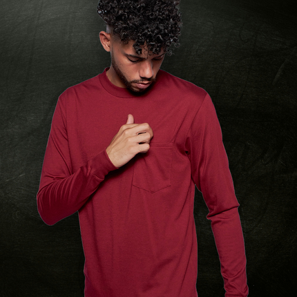 Classic Pocket T Long Sleeve - Maroon