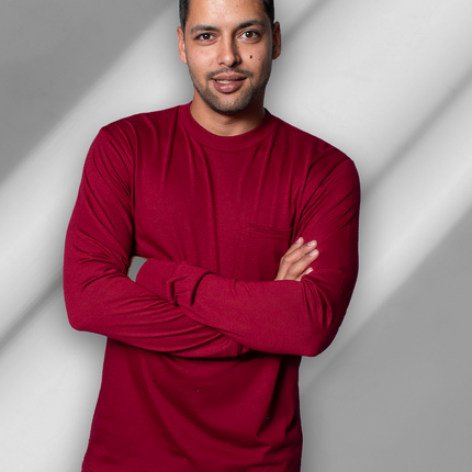 Classic Pocket T Long Sleeve - Maroon