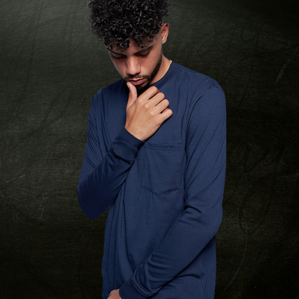 Classic Pocket T Long Sleeve - Navy