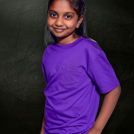 Classic Kids Pocket T Short Sleeve - Purple