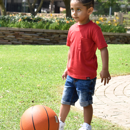 Classic Kids Pocket T Short Sleeve - Sport Red