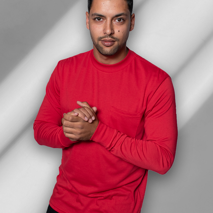 Classic Pocket T Long Sleeve - Sport Red