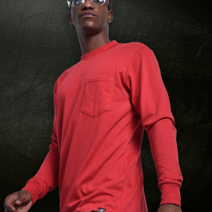 Classic Pocket T Long Sleeve - Sport Red