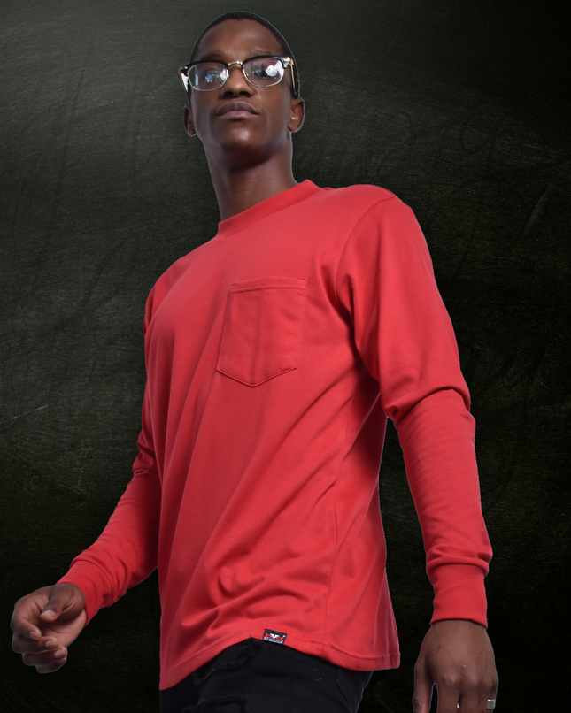 Classic Pocket T Long Sleeve - Sport Red