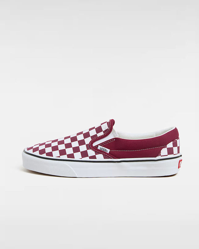 VANS SLIP ON SHOE - MAROON/WHITE
