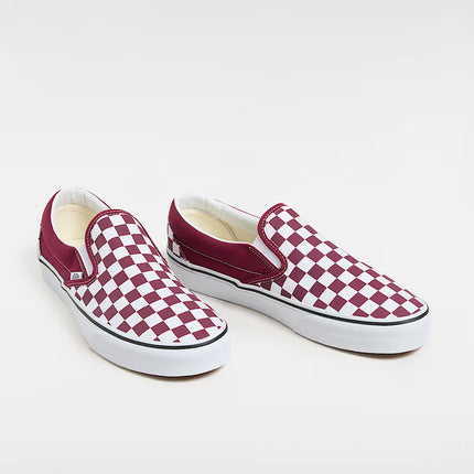 VANS SLIP ON SHOE - MAROON/WHITE