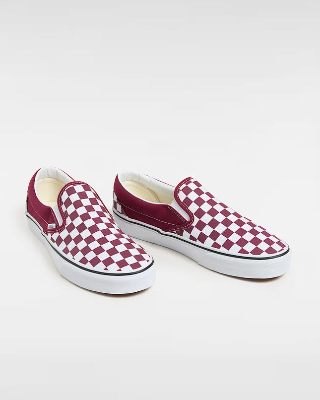 VANS SLIP ON SHOE - MAROON/WHITE