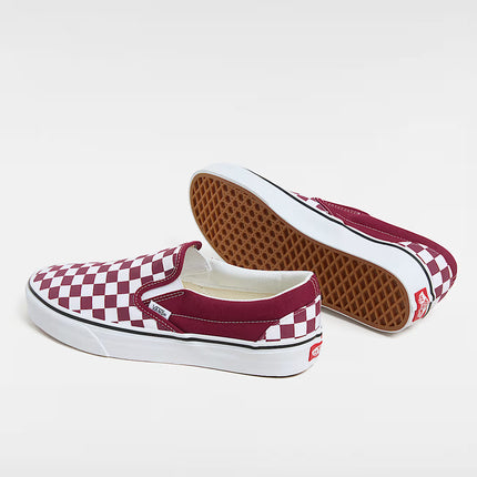 VANS SLIP ON SHOE - MAROON/WHITE