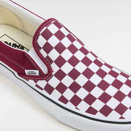 VANS SLIP ON SHOE - MAROON/WHITE