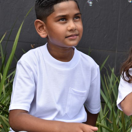 Classic Kids Pocket T Short Sleeve - White