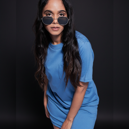 Classic Pocket T Dress - Airforce