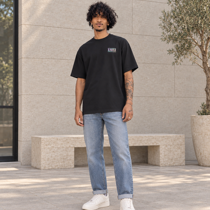 Heavyweight Relaxed Side Logo Tee - Black Multi