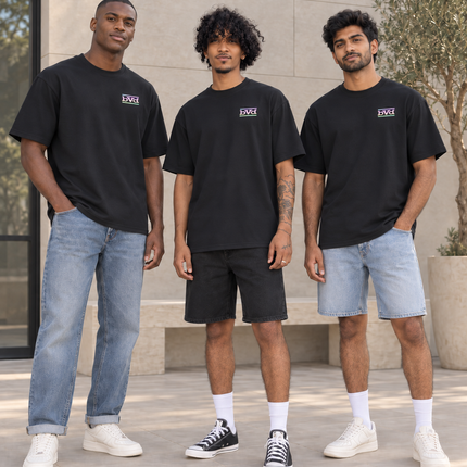 Heavyweight Relaxed Side Logo Tee - Black Multi