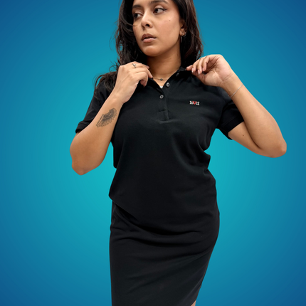 Ladies Pique Golfer Dress - Black