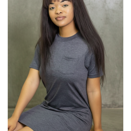 Classic Pocket T Dress - Charcoal Melange