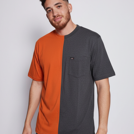 2 Tone Pocket T Short Sleeve - Charcoal/Orange